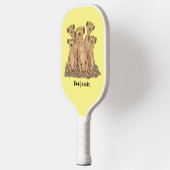 Funny meerkat cartoon illustratie pickleball paddle (Links)