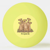Funny meerkat cartoon illustratie pingpongbal (Achterkant)
