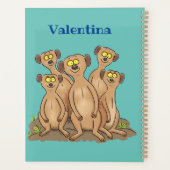 Funny meerkat cartoon illustratie planner (Achterkant)