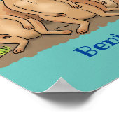 Funny meerkat cartoon illustratie poster (Hoek)