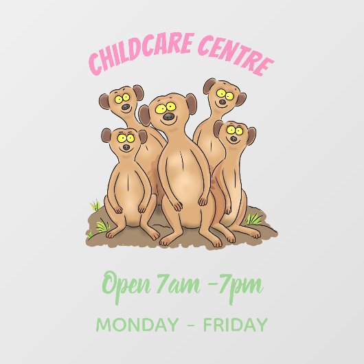 Funny meerkat cartoon illustratie raamsticker (Vel)