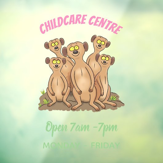 Funny meerkat cartoon illustratie raamsticker (Vel 3)