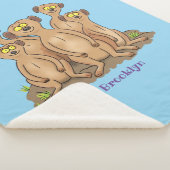 Funny meerkat cartoon illustratie sherpa deken (3/4)