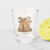 Funny meerkat cartoon illustratie shot glas (Voorkant)