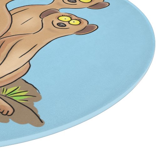 Funny meerkat cartoon illustratie snijplank (Hoek)