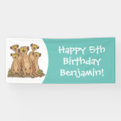 Funny meerkat cartoon illustratie spandoek (Horizontaal)