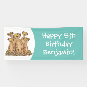 Funny meerkat cartoon illustratie spandoek