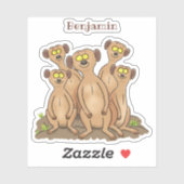 Funny meerkat cartoon illustratie sticker (Vel)