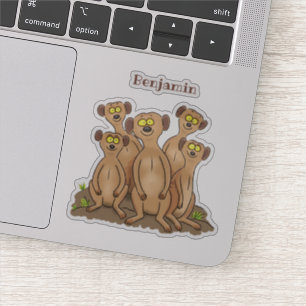 Funny meerkat cartoon illustratie sticker