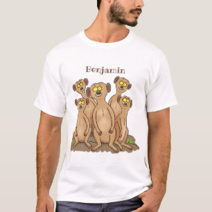 Funny meerkat cartoon illustratie t-shirt
