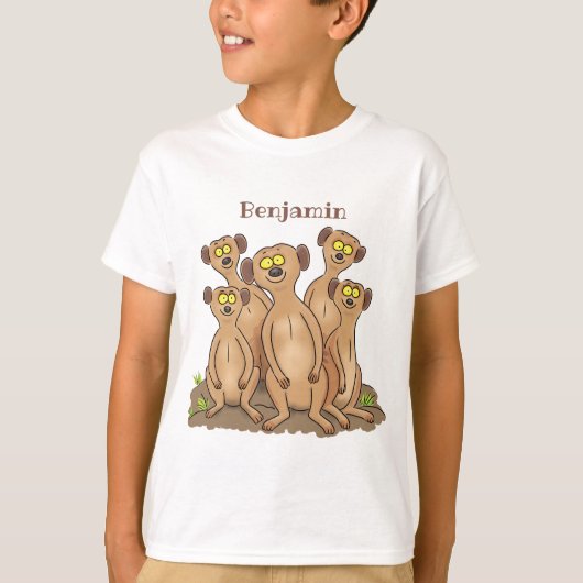 Funny meerkat cartoon illustratie t-shirt (Voorkant)