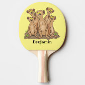 Funny meerkat cartoon illustratie tafeltennisbatje (Achterkant)