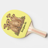 Funny meerkat cartoon illustratie tafeltennisbatje (Zijkant)