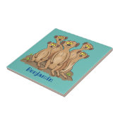 Funny meerkat cartoon illustratie tegeltje (Zijkant)