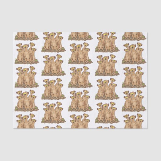 Funny meerkat cartoon illustratie tissuepapier (Voorkant)
