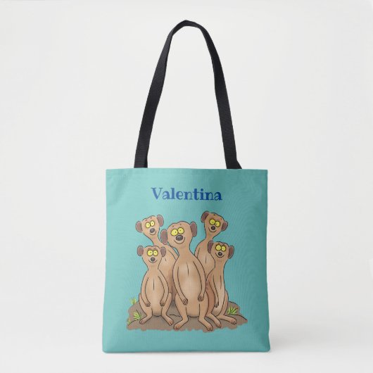 Funny meerkat cartoon illustratie tote bag (Voorkant)