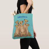 Funny meerkat cartoon illustratie tote bag (Dichtbij)
