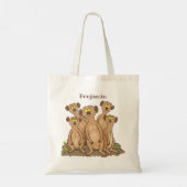 Funny meerkat cartoon illustratie tote bag (Achterkant)