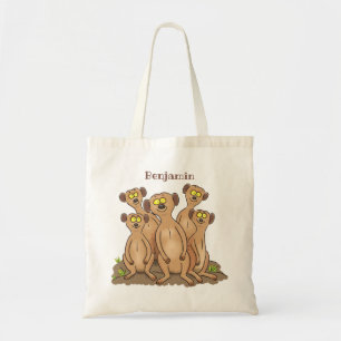 Funny meerkat cartoon illustratie tote bag