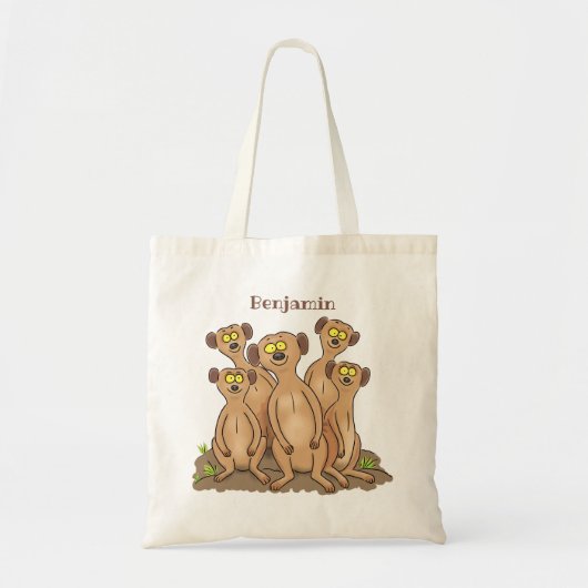 Funny meerkat cartoon illustratie tote bag (Voorkant)