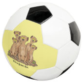 Funny meerkat cartoon illustratie voetbal (Drie kwart)