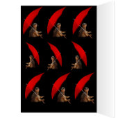 Funny Meerkat zit onder paraplu, Birthday Kaart (Binnen (Links))