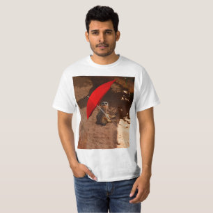 Funny Meerkat zit onder Umbrella T-shirt