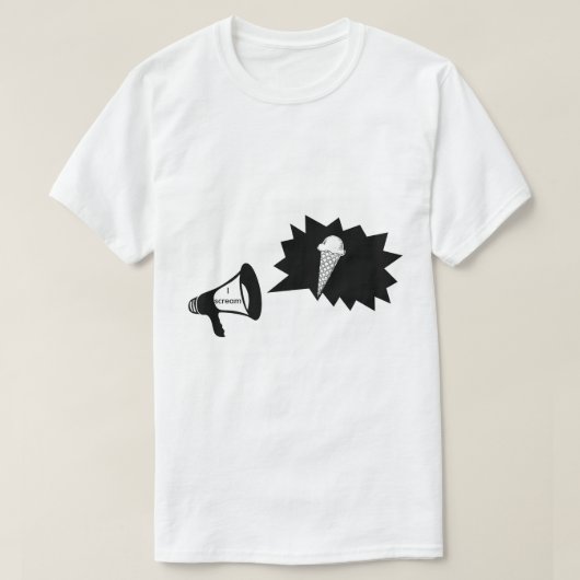 Funny Megaphone I Scream Ice Cream Cloud Shirt (Design voorkant)