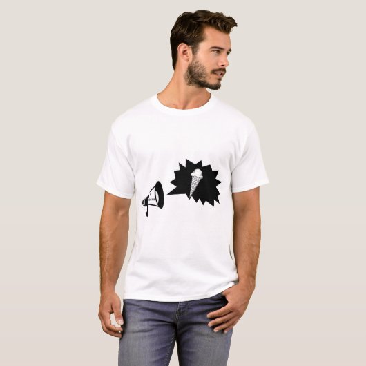 Funny Megaphone I Scream Ice Cream Cloud Shirt (Voorkant volledig)