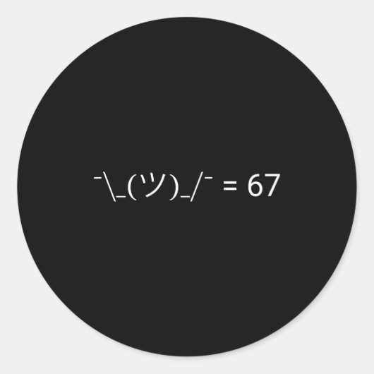 Funny Meh 67 Meme  Ronde Sticker (Voorkant)