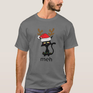Funny Meh Cat for Cat Lovers Ugly kerst Frown T-shirt