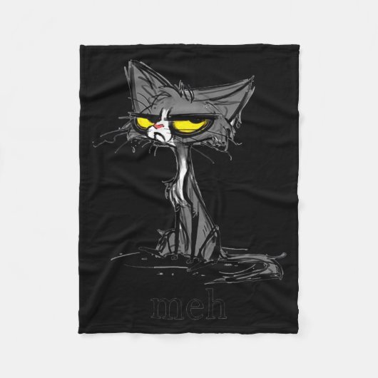 Funny Meh Cat Gift For Cat Lovers  Fleece Deken (Voorkant)