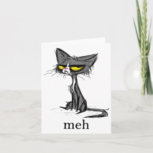 Funny Meh Cat Gift for Cat Lovers Kaart (Voorkant)