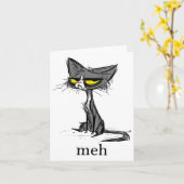 Funny Meh Cat Gift for Cat Lovers Kaart (Gele Bloem)