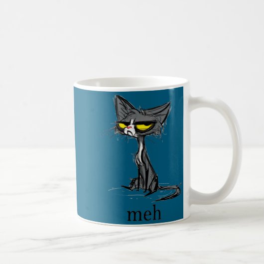 Funny Meh Cat Gift For Cat Lovers  Koffiemok (Rechts)