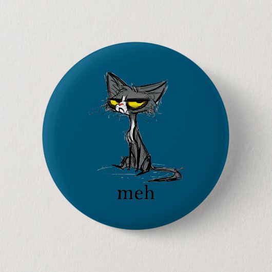 Funny Meh Cat Gift For Cat Lovers Ronde Button 5,7 Cm (Voorkant)