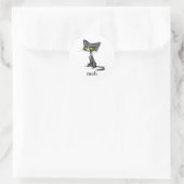 Funny Meh Cat Gift for Cat Lovers Ronde Sticker (Tas)