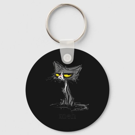 Funny Meh Cat Gift For Cat Lovers Sleutelhanger (Voorkant)