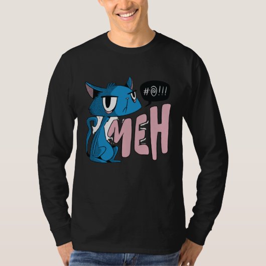 Funny Meh Cat Gift for Cat Lovers T-shirt (Voorkant)