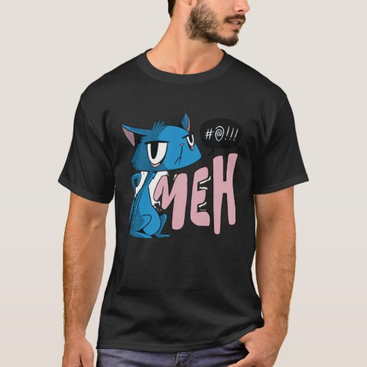 Funny Meh Cat Gift for Cat Lovers T-shirt (Voorkant)