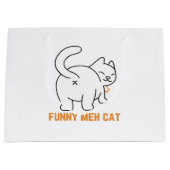 Funny Meh Cat Groot Cadeauzakje (Voorkant)
