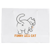 Funny Meh Cat Groot Cadeauzakje (Achterkant)