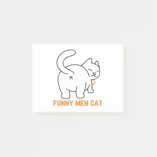 Funny Meh Cat Post-it® Notes (Voorkant)