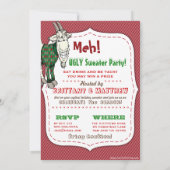 FUNNY MEH Goat in zijn GLY Sweater Kerstparty Kaart (Achterkant)