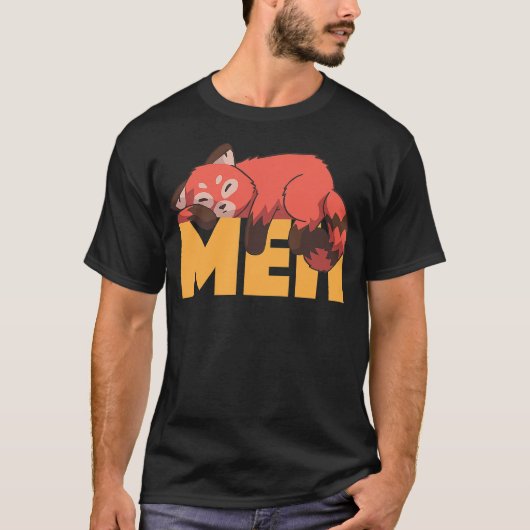 Funny Meh Red Panda Bored Indifferent Sleeping Pan T-shirt (Voorkant)