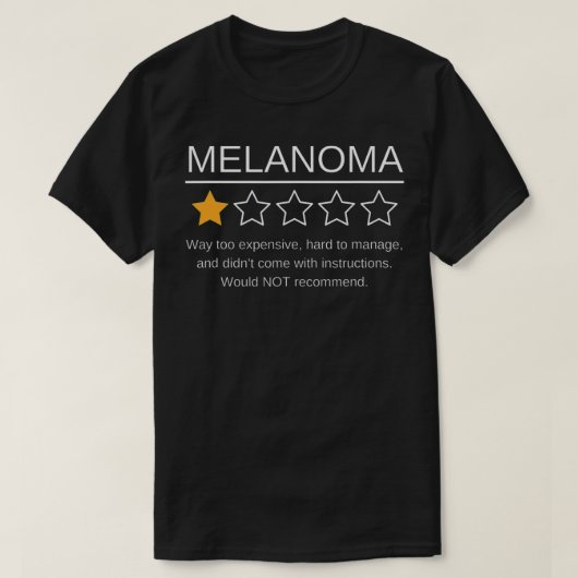 Funny Melanoma Awareness One Star Rating Cancer Su T-shirt (Design voorkant)