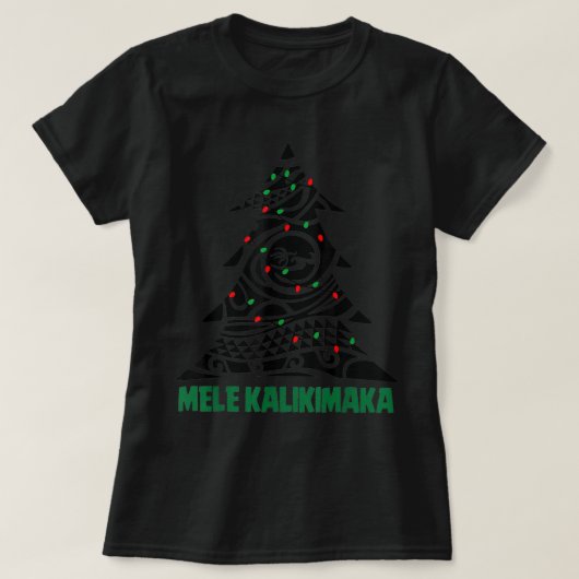Funny Mele Kalikimaka Hawaii Xmas Tree Hawaiian Ch T-shirt (Design voorkant)