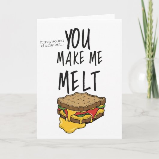 Funny Melting Grilled Cheese Wenskaart Kaart (Voorkant)