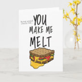 Funny Melting Grilled Cheese Wenskaart Kaart (Gele Bloem)