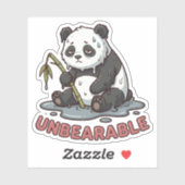 Funny Melting Panda Burnt Out Sticker  (Vel)